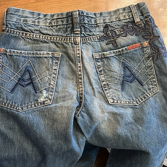 7 For All Mankind/The Great China Wall Vintage embellished embroidered jeans 30 - Picture 11 of 15